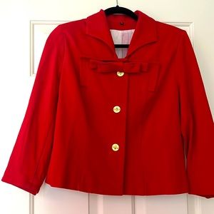 EEEUC Cabi jacket. Darling red with gold buttons. Size 6